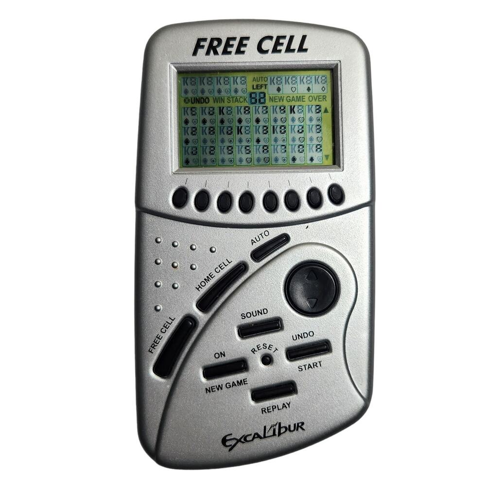 Free Cell Solitaire Electronic Handheld Game Tested By Excalibur Pre-owned